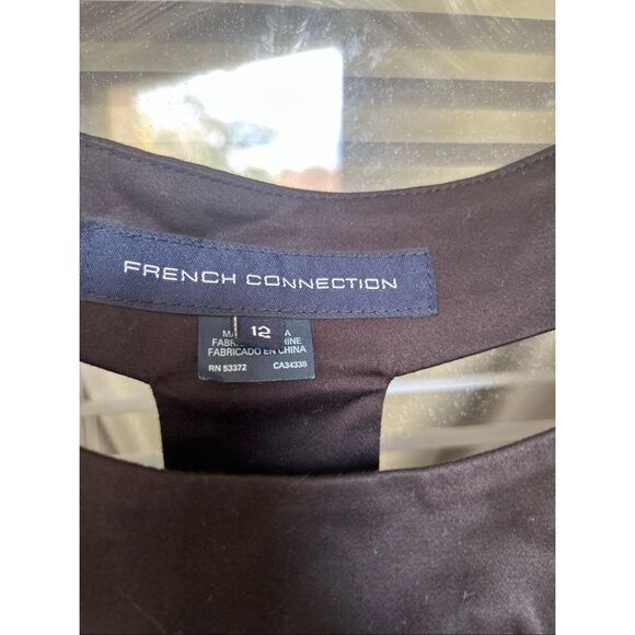 NWT French Connection Lolo Cutout Bow Back Dress Black Size 12 - Picture 11 of 16